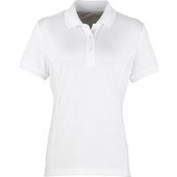 Premier Damen Coolchecker Piqué Polo-Shirt / Polohemd, Kurzarm (Weiß)