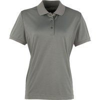 Premier Damen Coolchecker Piqué Polo-Shirt / Polohemd, Kurzarm (Dunkelgrau)