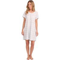 Damen Kurzarm Plaid Nachthemd
