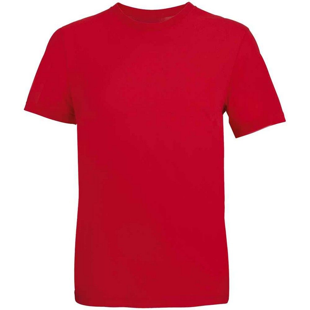 Klassisches einfarbiges T-Shirt mit Rundhalsausschnitt
