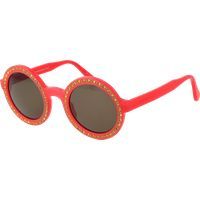 Runde rote Sonnenbrille mit Strasssteinen