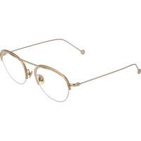 Runde goldene Metallbrille mit Halbrand
