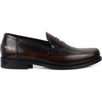 Braune Leder Penny Loafer Schuhe