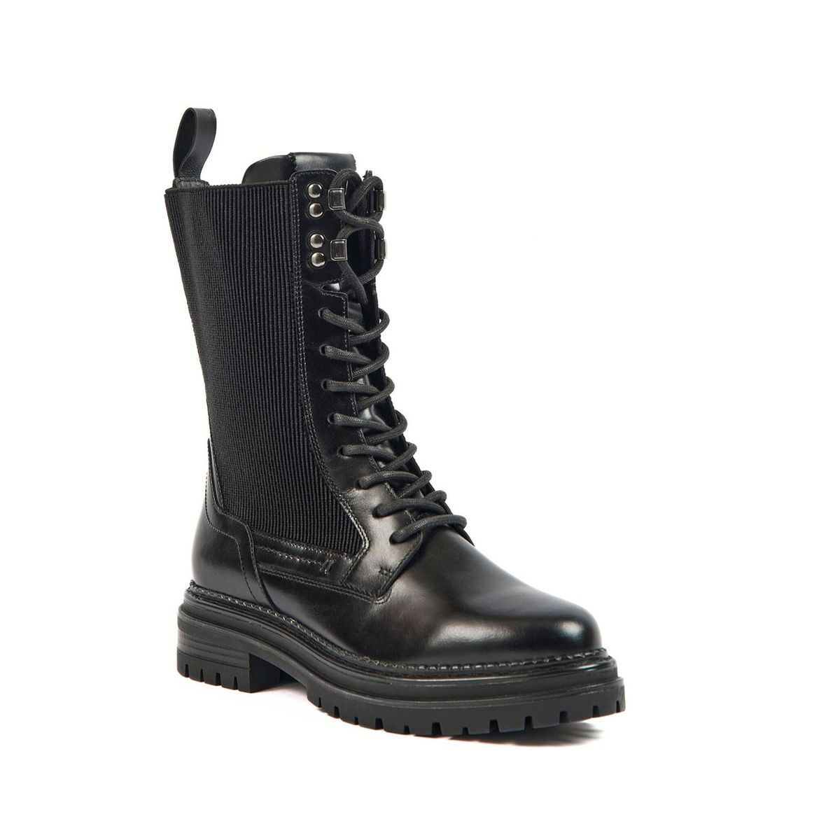Pod Polly Leder/Textil Damenstiefel Schwarz