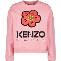 Sweatshirt mit Blumenlogo und Rundhalsausschnitt