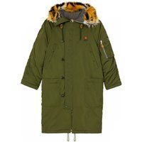 Kenzo Olivgrüner, Wattierter Parkam Mantel