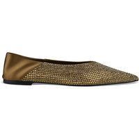 Goldene, Kristallbesetzte Ballerinas mit Spitze