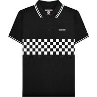 Lambretta - "SS25" Poloshirt Mit kontrastfarbenen Streifen für Herren (Schwarz/Weiß)