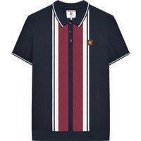 Gestreiftes Strick Polo Shirt mit kurzen Ärmeln