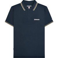 Marineblaues Piqué-Poloshirt mit Streifen