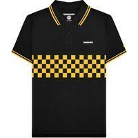 Lambretta - "SS25" Poloshirt Mit kontrastfarbenen Streifen für Herren (Schwarz/Gold)