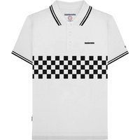 Lambretta - "SS25" Poloshirt Mit kontrastfarbenen Streifen für Herren (Weiß/Schwarz)