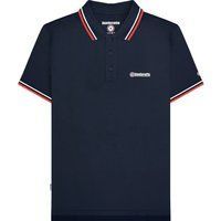 Herren Marineblaues Poloshirt mit Borte