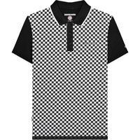 Lambretta - Poloshirt Rundum bedruckt für Herren (Schwarz/Weiß)