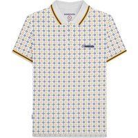 Lambretta - "SS25" Poloshirt für Herren (Weiß/Marineblau/Gold)
