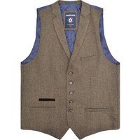 Herren Tweed Weste mit Fischgrätmuster
