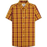 Kariertes kurzärmliges Button-Down-Hemd