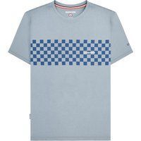 Kariertes Baumwoll-T-Shirt mit Grafik