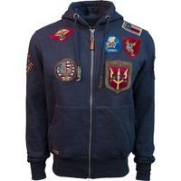 Sweatjacke mit Aufnähern und Reißverschluss