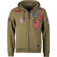 Sweatjacke mit Aufnähern und Reißverschluss