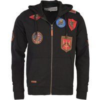 Sweatjacke mit Aufnähern und Reißverschluss