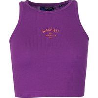 Geripptes Crop-Tanktop mit Logo-Grafik