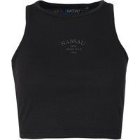 Geripptes Crop-Tanktop mit Logo-Grafik
