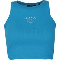 Geripptes Crop-Tanktop mit Logo-Grafik