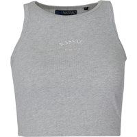 Geripptes Crop-Tanktop mit Logo-Grafik
