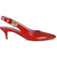 Rote Slingback-Pumps aus Lackleder