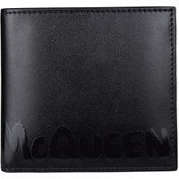 Minimalistische schwarze Leder-Bifold-Geldbörse