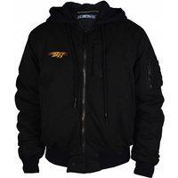 Kapuzen-Bomberjacke mit Logo-Patch