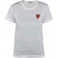Weißes Baumwoll-T-Shirt mit Herz-Patch