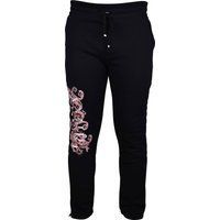 Schwarze Baumwoll-Jogginghose mit grafischem Logo