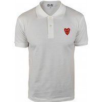 Klassisches Weißes Polohemd mit Herzlogo
