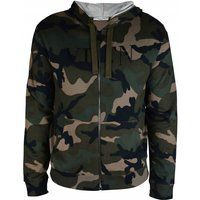 Camouflage Hoodie mit Reißverschluss und Logo