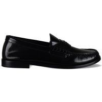 Glänzende schwarze Penny Loafer aus Leder
