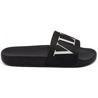Minimalistische VLTN Logo Gummi Slide Sandale