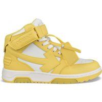 Gelbe und weiße Mid-Top-Sneakers