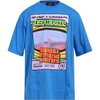 Blaues T-Shirt mit Grafikprint und Skater-Passform
