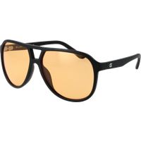 Schwarze Pilotenbrille mit orangen Gläsern