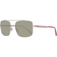 Quadratische Pilotenbrille mit roten Akzenten