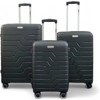 Schwarzes Hartschalen-Rollkoffer-Set