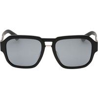 Matt schwarze Sonnenbrille mit eckigem Rahmen