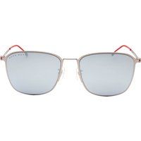 Silberne quadratische Sonnenbrille mit Spiegelgläsern