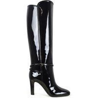 Hochhackige Reitstiefel aus Lackleder