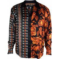 Seidenhemd mit Blumen- und Bondage-Print