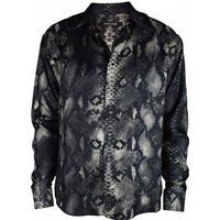 Seidenhemd mit Zebra-Print, lange Ärmel