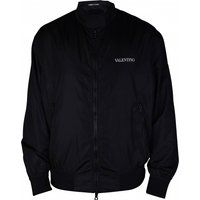Schwarze Nylon Bomberjacke mit Valentino-Logo