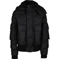 Schwarze Gesteppte Daunenjacke mit Kapuze